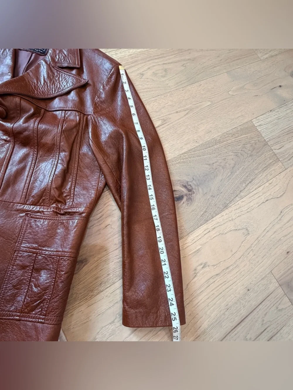 Vintage Tony’s Genuine Brown Leather Jacket Made in Mexico 70s Wide Lapel Unisex
